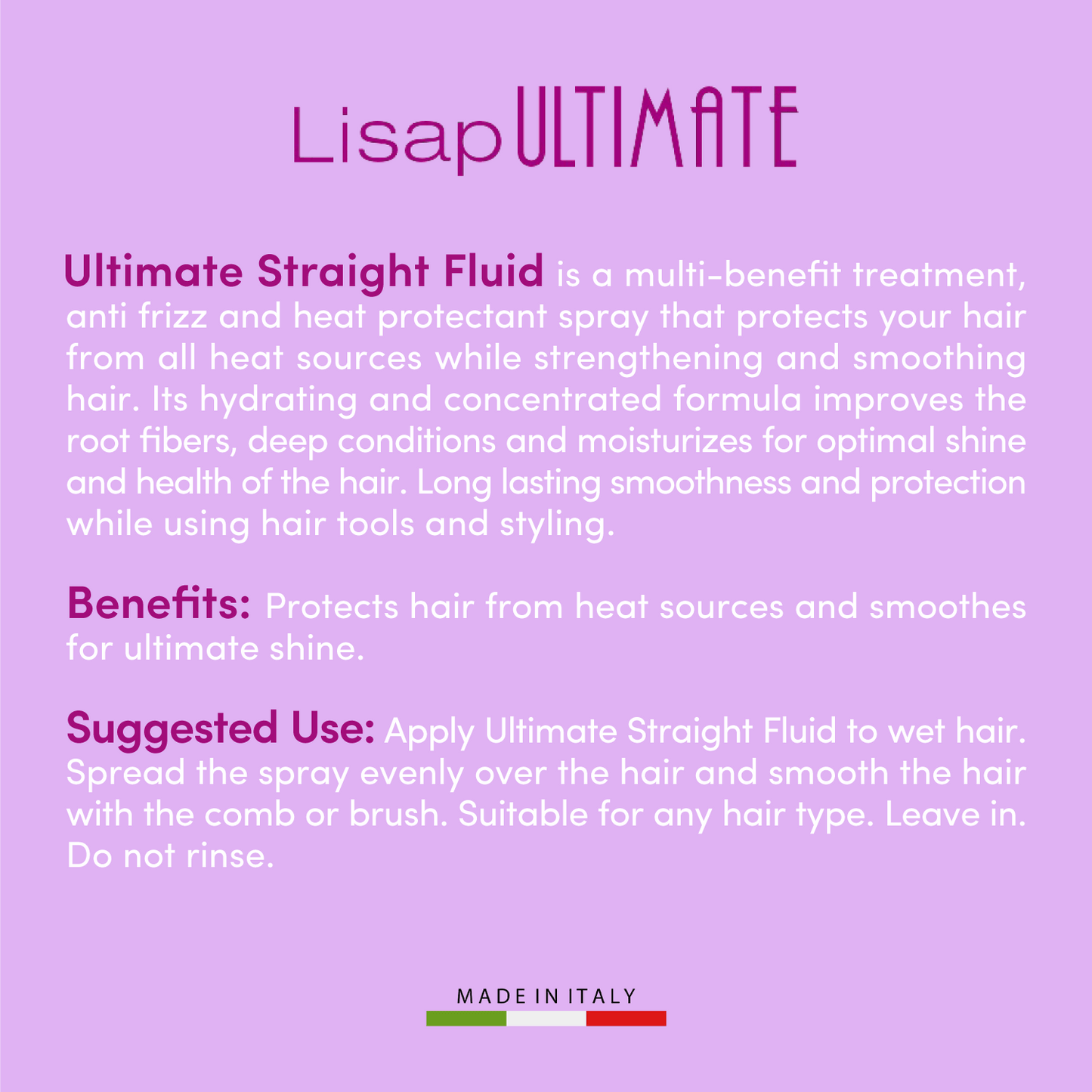 Lisap Milano Ultimate Straightening Straight Fluid