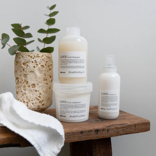 Set of Davines LOVE CURL care products for wavy or curly hair