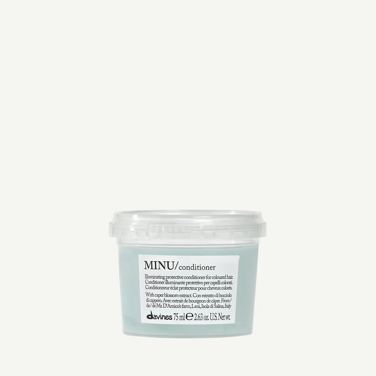 Jar of Davines Minu protective conditioner for coloured hair