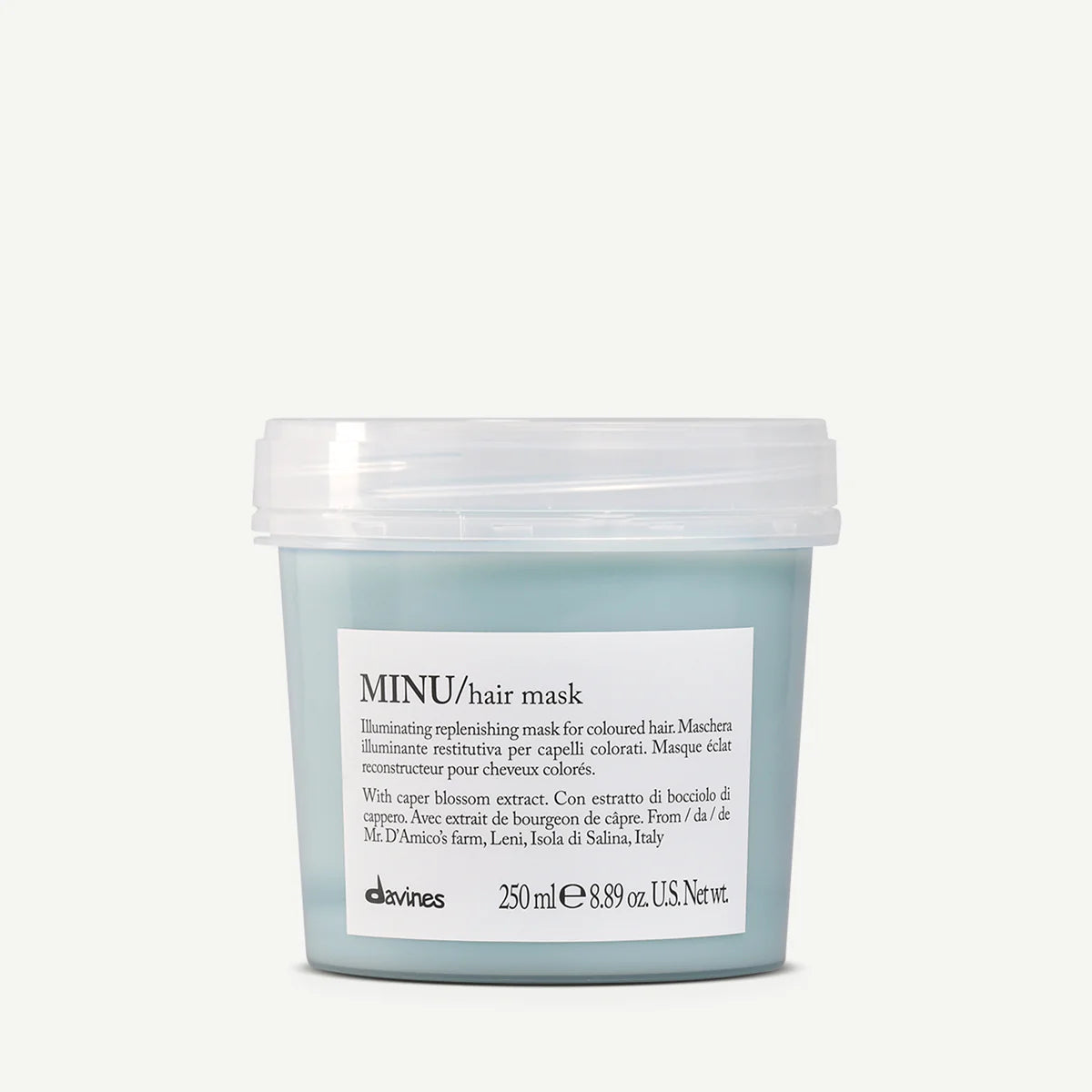 Davines MINU replenishing hair mask container for coloured hair