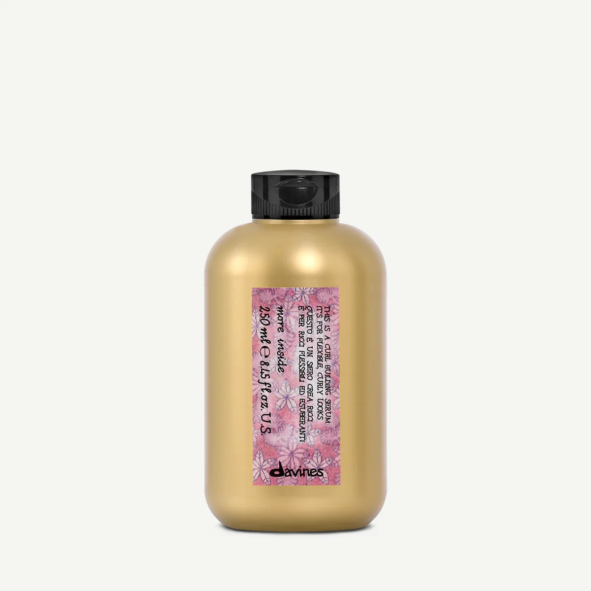 Bottle of Davines More Inside This Is a Curl Building Serum for flexible, curly looks