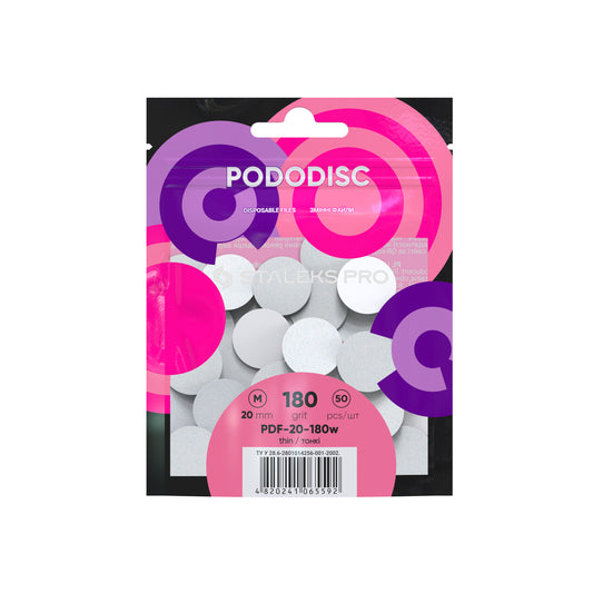 Staleks Disposable white files for pedicure disc PODODISC M EXPERT 180 grit (50 pcs)