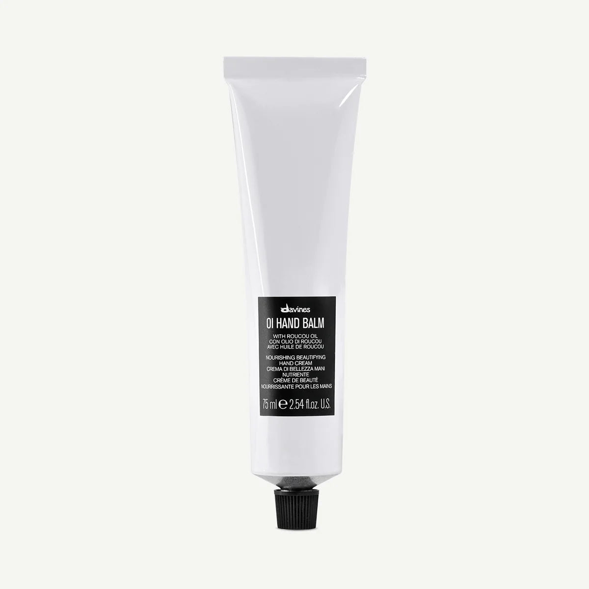 Tube of Davines OI Hand Balm with roucou oil for nourishing beautifying
