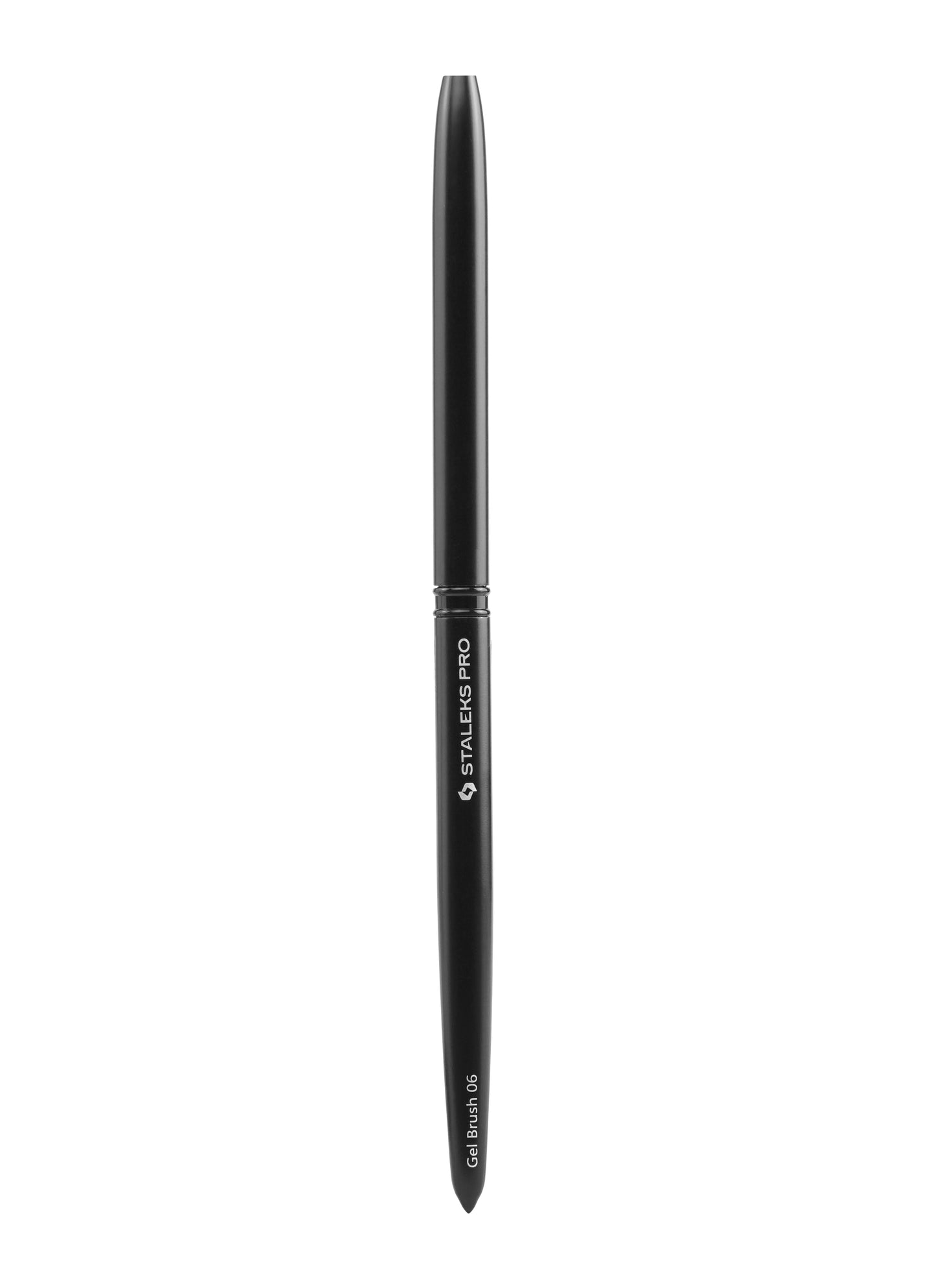 Black brush for gel with 'Staleks' branding on a white background